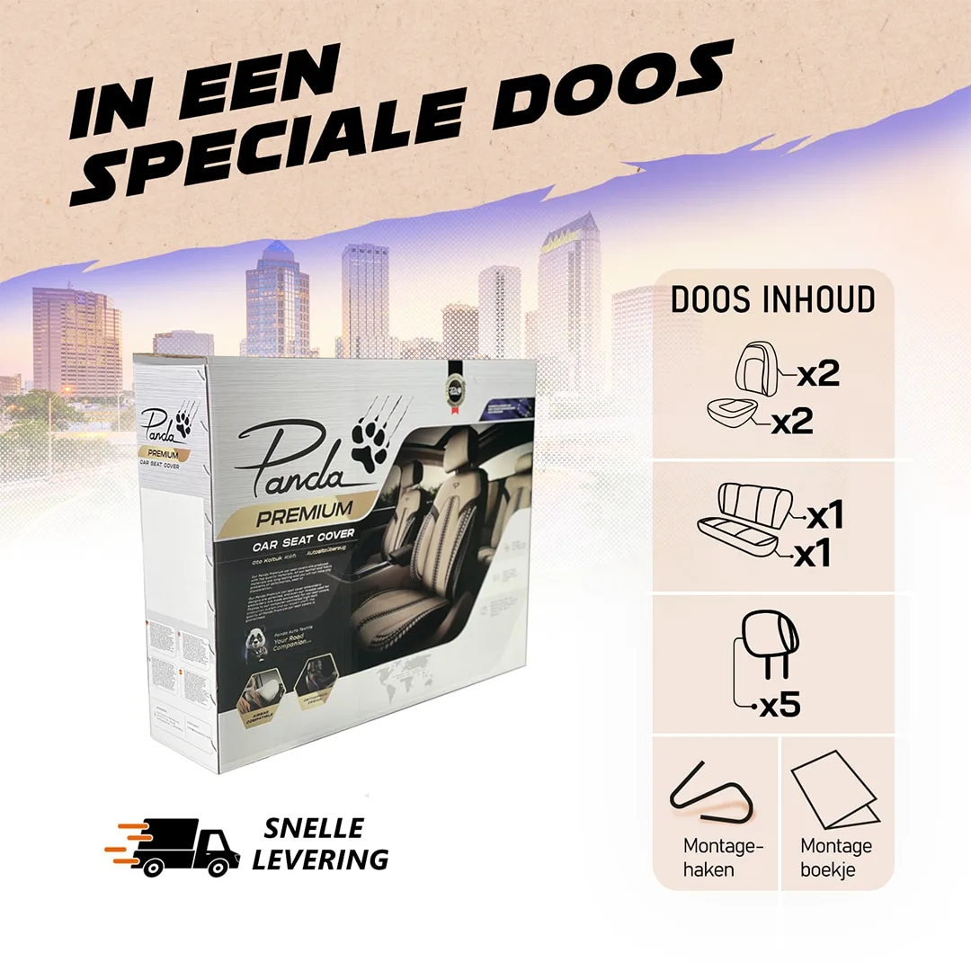 AUTOSTOELHOES SPORT ZWART/ROOD-VOLLEDIGE SET-LEDERENLOOK-ORTHOPEDISCH ONTWERP-PANDASEATCOVER - Afbeelding 8