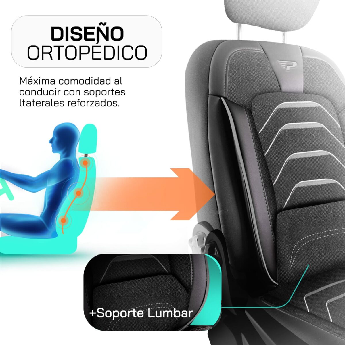 FUNDAS DE ASIENTO DE VEHÍCULOS COMERCIALES - BODRUM - NEGRO/GRIS - 1+2 ASIENTO - TELA JACQUARD - BOXER, DUCATO, JUMPER - PANDASEATCOVER - Imagen 4