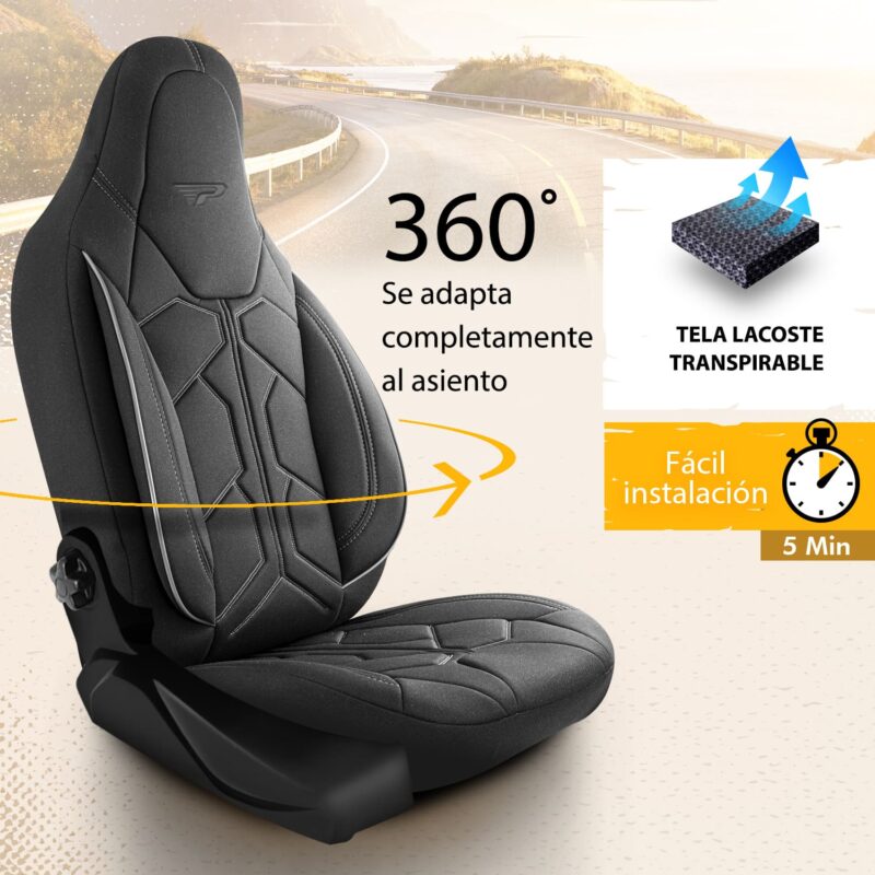 PANDA CAMPER FUNDAS DE ASIENTO MODELO UNO GRIS 02