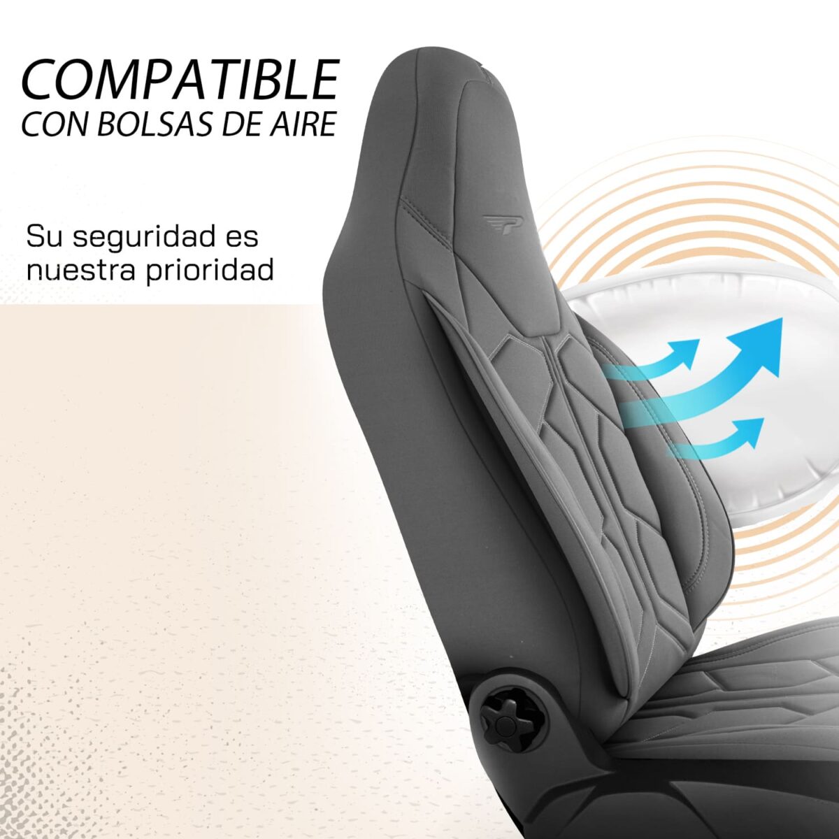 FUNDAS PARA ASIENTOS DE CAMPER - 1+1 - TELA JACQUARD - GRIS - DUCATO, JUMPER, BOXER - PANDASEATCOVER - Imagen 8