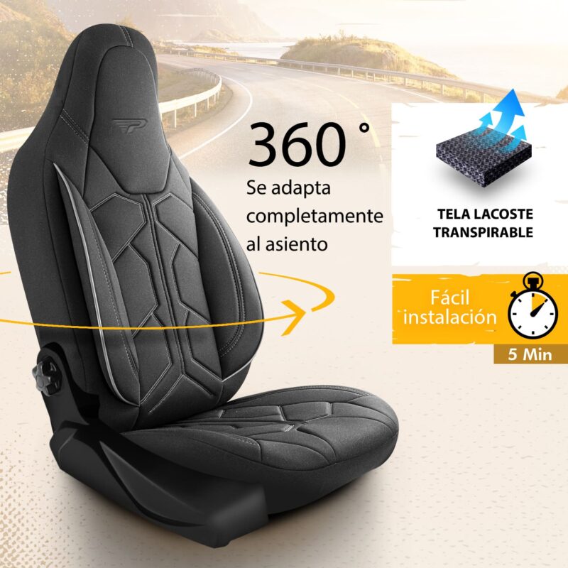 PANDA CAMPER FUNDAS DE ASIENTO MODELO UNO NEGRO 02 1