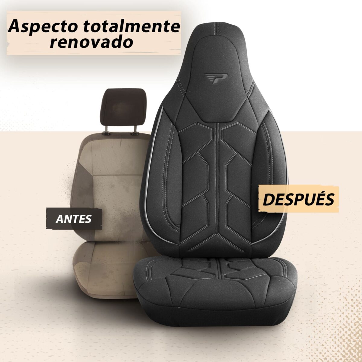 FUNDAS PARA ASIENTOS DE CAMPER - 1+1 - TELA JACQUARD - NEGRO - DUCATO, JUMPER, BOXER - PANDASEATCOVER - Imagen 4