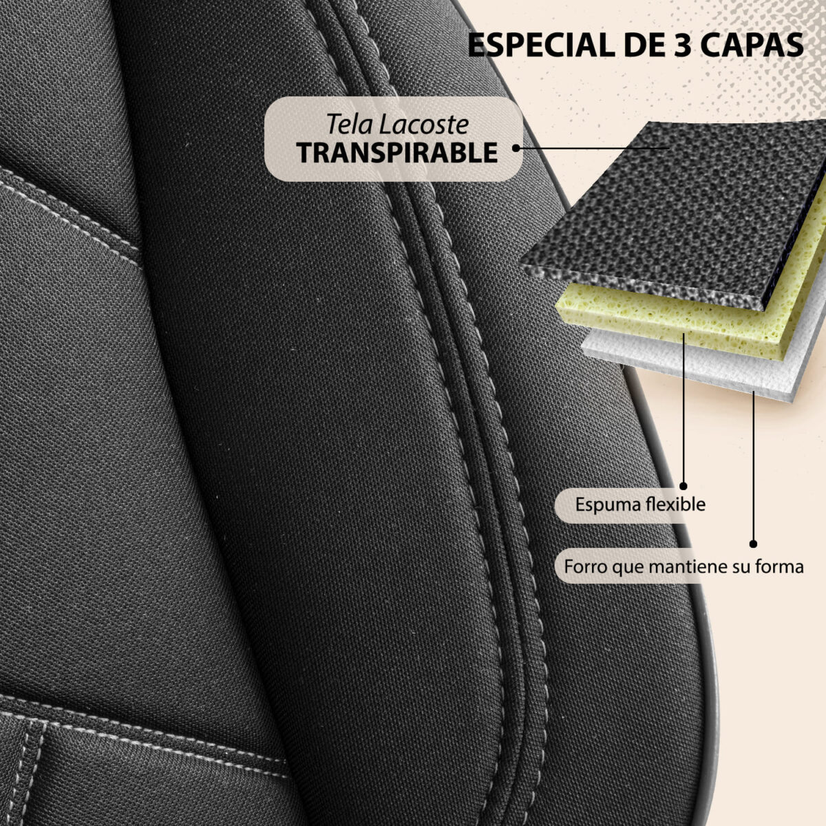 FUNDAS PARA ASIENTOS DE CAMPER - 1+1 - TELA JACQUARD - NEGRO - DUCATO, JUMPER, BOXER - PANDASEATCOVER - Imagen 6